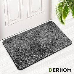 Derhom Indoor Doormat 18″ x 29,5, Super Absorbs Mud Non Slip Dirt Trapper Door Mat – ...