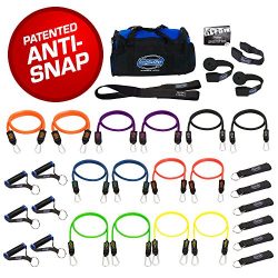 Bodylastics Stackable 12pcs, 14pcs, 19pcs and 31pcs MAX Tension Resistance Bands Sets Include 5, ...