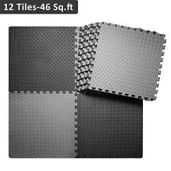 innhom Interlocking Foam Mats Gym Mat Puzzle Exercise Mat with EVA Foam Interlocking Tiles, 12 T ...