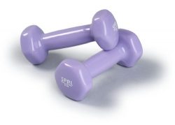 SPRI Deluxe Vinyl Dumbbells (Lt. Purple, 2-Pound) (Set of 2)