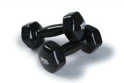 SPRI Deluxe Vinyl Dumbbells (Black, 8-Pound,set of 2)