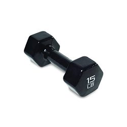 CAP Barbell Vinyl Coated Single Dumbbell, 15-Pound, Black