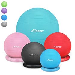 Trideer Exercise Ball Chair, 65cm&75cm Stability Ball with Ring & Pump, Flexible Seating ...