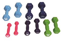 CanDo® Vinyl Coated Dumbbell – 10-Piece Set – 2 each 1, 2, 3, 4, 5