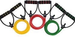 DYNAPRO Resistance Bands by Workout Equipment with Easy Grip D Handle, Adjustable Length, and 5  ...