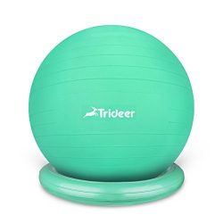 Trideer Exercise Ball Chair, 65cm&75cm Stability Ball with Ring & Pump, Flexible Seating ...