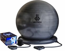 Dub Fitness,1500 lbs, Strength Exercise Stability Ball w Pump Home Gym Fitness 65 centimeters,   ...