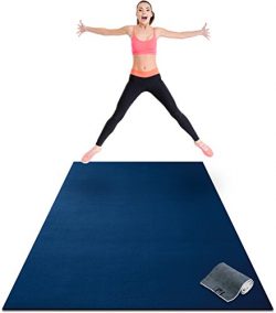 Premium Extra Large Exercise Mat – 8′ x 4′ x 1/4″ Ultra Durable, Non-Sli ...