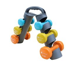 Dumbbell Set with Foldable Rack That Can Stand For Display or Folded For Travel And Storage Thes ...