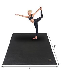 Gxmmat Large Yoga Mat 72″x 48″(6’x4′) x 7mm for Pilates Stretching Home  ...