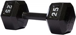 AmazonBasics Cast Iron Hex Dumbbell, 25 lb