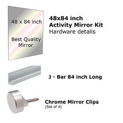 Fab Glass and Mirror GM48x84 Activity Mirror Kit for Gym & Dance with Safety Backing, 48R ...