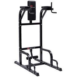 Goplus Power Tower w/Dip Station Vertical Knee Raise Multi-Function VKR Tower Strength Training  ...