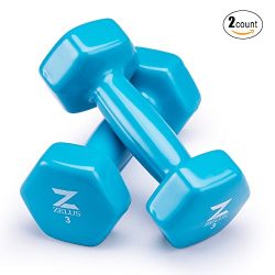 Z ZELUS Cast Iron Vinyl Coated Dumbbells Hand Weights for Women/Men Workout (Set of 2) (3)