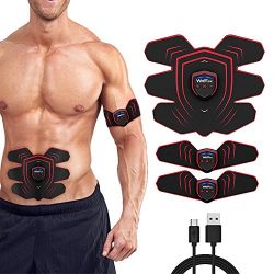 Wolfyok Abdominal Muscle Toner, USB Rechargeable Abdominal Toning Belt Muscle Training Gear ABS  ...