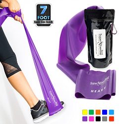 Super Exercise Band Heavy PURPLE Resistance Band. Your Home Gym Fitness Equipment Kit for Streng ...