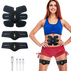 CHARMINER Muscle Toner, Abdominal Toning Belt,Portable Abs Muscle Trainer Ab Belt Wireless Body  ...