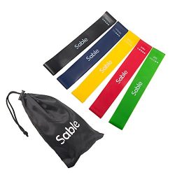 Sable Resistance Exercise Bands for Women Men, Set of 5 with Carry Bag, Workout Stretching Latex ...