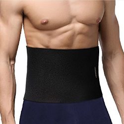 Ohuhu Waist Trimmer Belt, Neoprene Abdominal Trainer Back Support Weight Loss Sweat Enhancer Adj ...