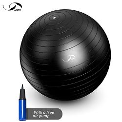 JBM Exercise Yoga Ball with Free Air Pump (3 Sizes, 5 Colors) 2200 lbs Anti-burst Slip-resistant ...