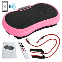 Super Deal Crazy Fit Full Body Vibration Platform Massage Machine Fitness W/Bluetooth (Pink)