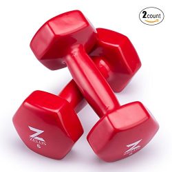 Z ZELUS Cast Iron Vinyl Coated Dumbbells Hand Weights for Women/Men Workout (Set of 2) (6)