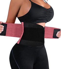 HURMES Waist Trainer Belt for Women – Waist Cincher Trimmer Slimmer Body Shaper Belt (Pink, M)