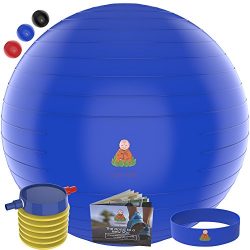 Exercise Ball Stability Fitness Balls | Best Professional Balance Anti-Burst Set – Yoga Large Th ...