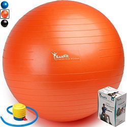 LuxFit Exercise Ball, Premium EXTRA THICK Yoga Ball ‘2 Year Warranty’ – Swiss  ...