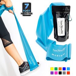 Super Exercise Band Medium+ SKY BLUE Resistance Band. Your Home Gym Fitness Kit for Strength Tra ...