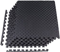 BalanceFrom 1″ EXTRA Thick Puzzle Exercise Mat with EVA Foam Interlocking Tiles for MMA, E ...