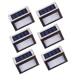 YouMiYa [Upgraded 3 LED] Solar Stairs Lights Platform, Deck and Garden Lamps Outdoor Step Lights ...