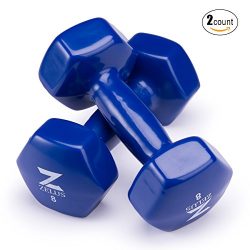 Z ZELUS Cast Iron Vinyl Coated Dumbbells Hand Weights for Women/Men Workout (Set of 2) (8)