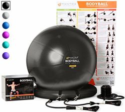 Exercise Ball Chair – 65cm & 75cm Yoga Fitness Pilates Ball & Stability Base for H ...