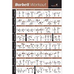 BARBELL WORKOUT EXERCISE POSTER LAMINATED – Home Gym Weight Lifting Chart – Build Mu ...