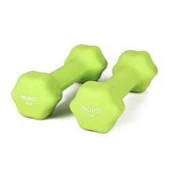 PROMIC 1lb to 20lb Hand Weights Deluxe Solid Vinyl Dumbbells with Non-Slip Grip for Hand Exercise