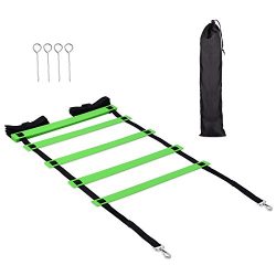 Lucco Training Agility ladder, Sport Speed Agility Ladder with Quick Lock Adjustable Flat Rungs  ...