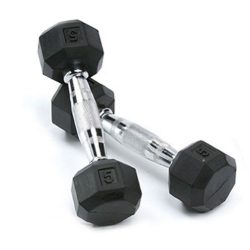 SPRI Deluxe Rubber Dumbbells (5-Pound) (Sold as set of 2)