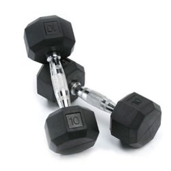 SPRI Deluxe Rubber Dumbbells (Sold as set of 2) (10-Pound)