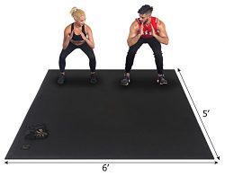 Gxmmat Large Exercise Mat 72”x60”(6’x5′) x 7mm Ultra Durable, Non-Slip,  ...