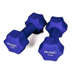 PROMIC 1lb to 20lb Hand Weights Deluxe Solid Vinyl Dumbbells with Non-Slip Grip for Hand Exercise