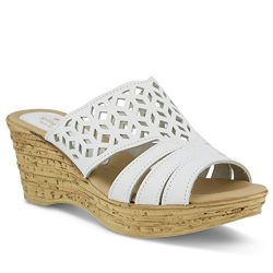 Spring Step Women’s Vino Wedge Sandal, White, 41 EU/9.5-10 M US