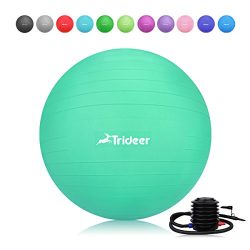 Trideer Exercise Ball, Yoga Ball, Birthing Ball with Quick Pump, Anti-Burst & Extra Thick, H ...