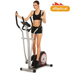 Elliptical Trainer Machines Magnetic Elliptical Workout Machine for Home Use (US Stock) (Black)
