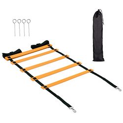 Lucco Training Agility ladder, Sport Speed Agility Ladder with Quick Lock Adjustable Flat Rungs  ...