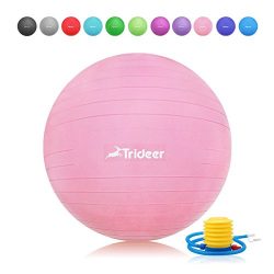 Trideer Exercise Ball, Yoga Ball, Birthing Ball with Quick Pump, Anti-Burst & Extra Thick, H ...