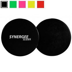 Synergee Jet Black Gliding Discs Core Sliders. Dual Sided Use on Carpet or Hardwood Floors. Abdo ...