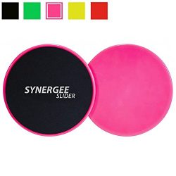 iheartsynergee Power Pink Core Sliders. Dual Sided Use on Carpet or Hardwood Floors. Abdominal E ...