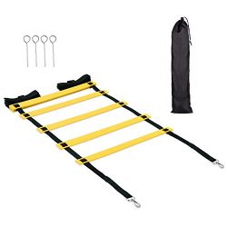 Lucco Training Agility ladder, Sport Speed Agility Ladder with Quick Lock Adjustable Flat Rungs  ...