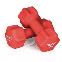 PROMIC 1lb to 20lb Hand Weights Deluxe Solid Vinyl Dumbbells with Non-Slip Grip for Hand Exercise